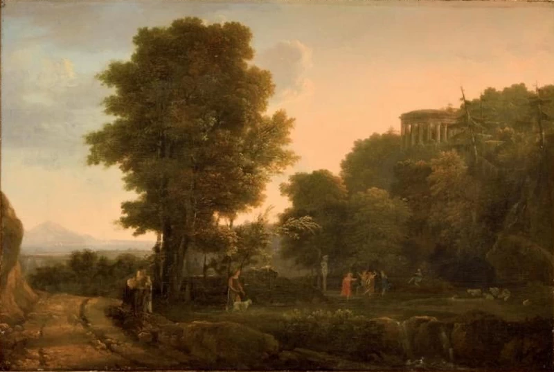 Danza delle ninfe davanti al Vesuvio e al tempio della Sibilla - attribuito
